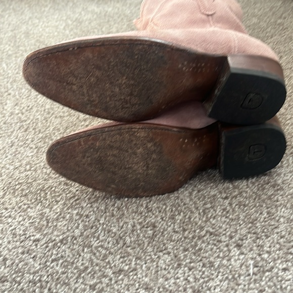 Tecovas Lucy Pink Suede Leather Boots Bootie - Picture 9 of 9